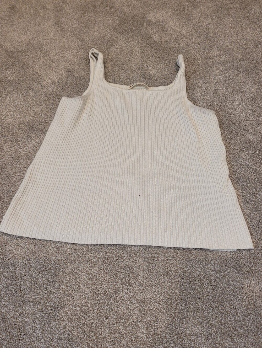 Marine Layer Womens Cream Ribbed Tank Top Size Large
